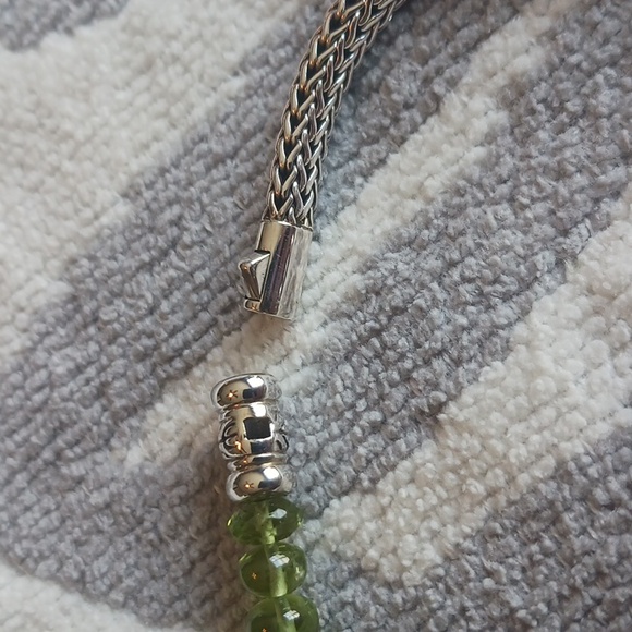 John Hardy Classic Chain Woven Bracelet, Green Gemstones, Size M, New With Tags - Picture 3 of 6